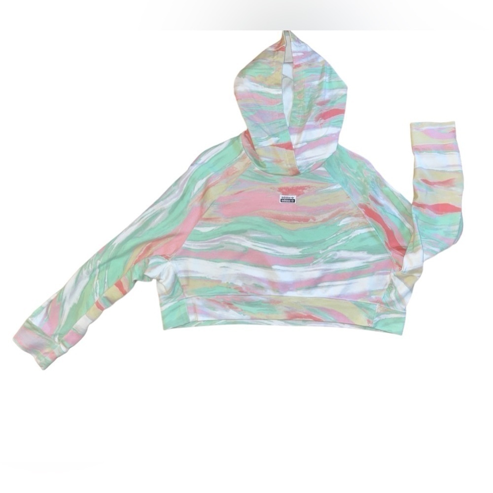 Adidas Pastel marble crop hoodie - Picture 5 of 8